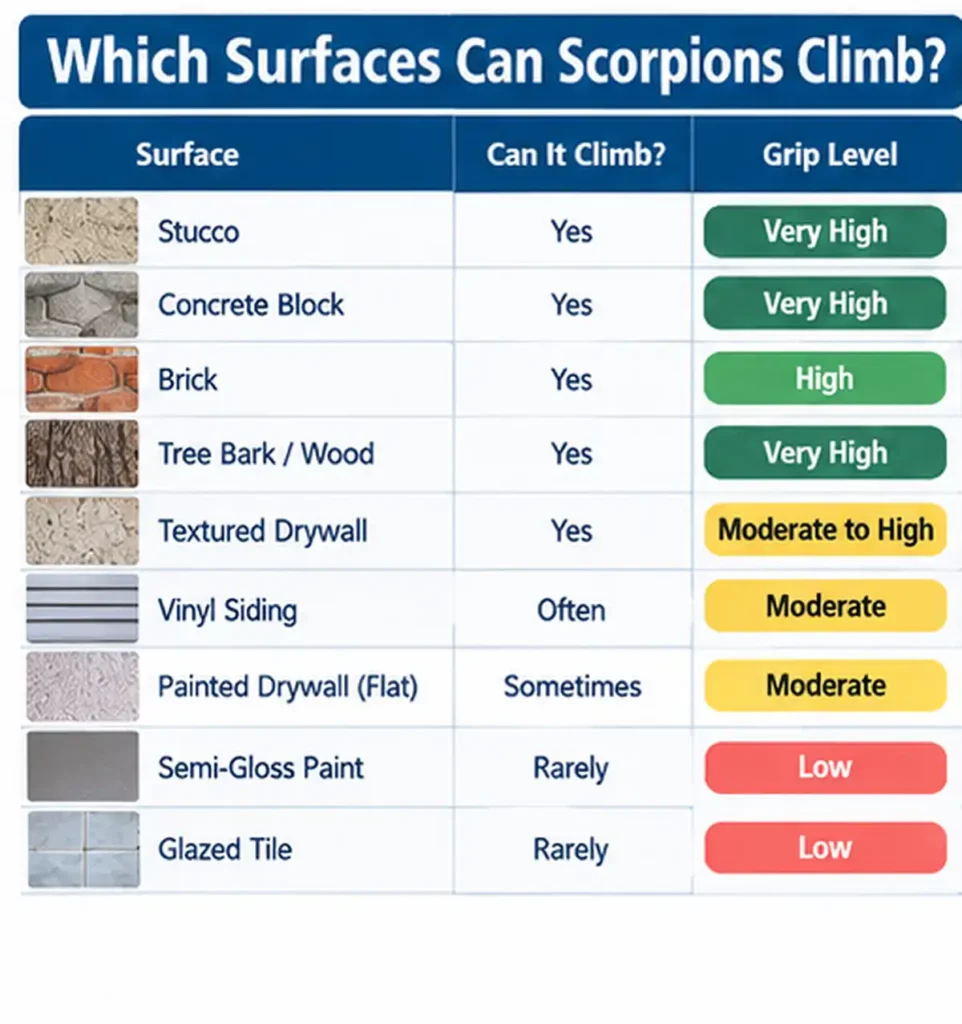 Surfaces Can Scorpions Climb