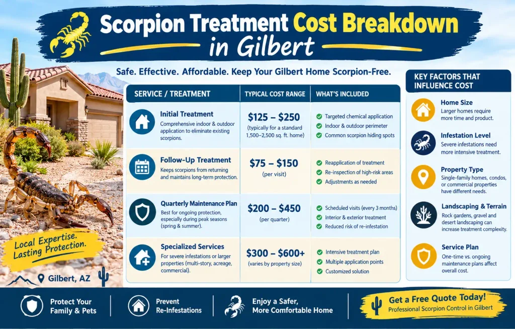 Scorpion Treatment Cost Breakdown in Gilbert